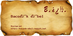 Bacsák Ábel névjegykártya